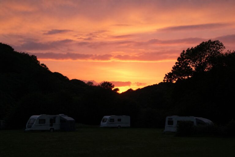Sunset over the caravan site