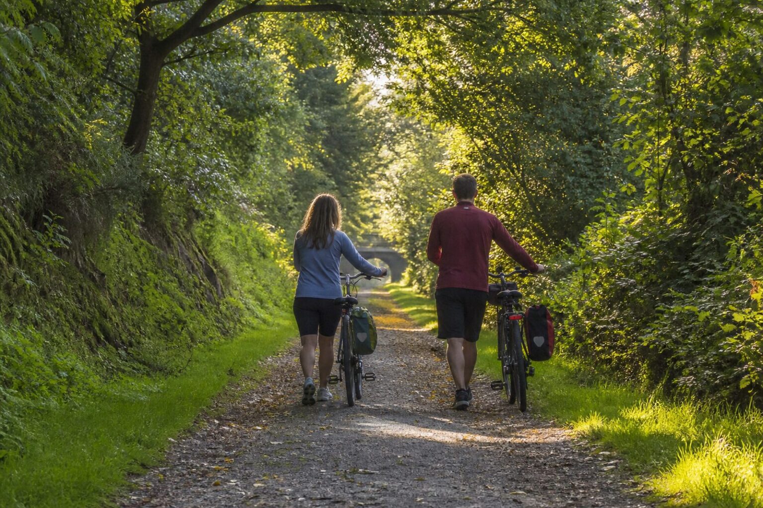 Walkers and cyclists on the Derwent Walk